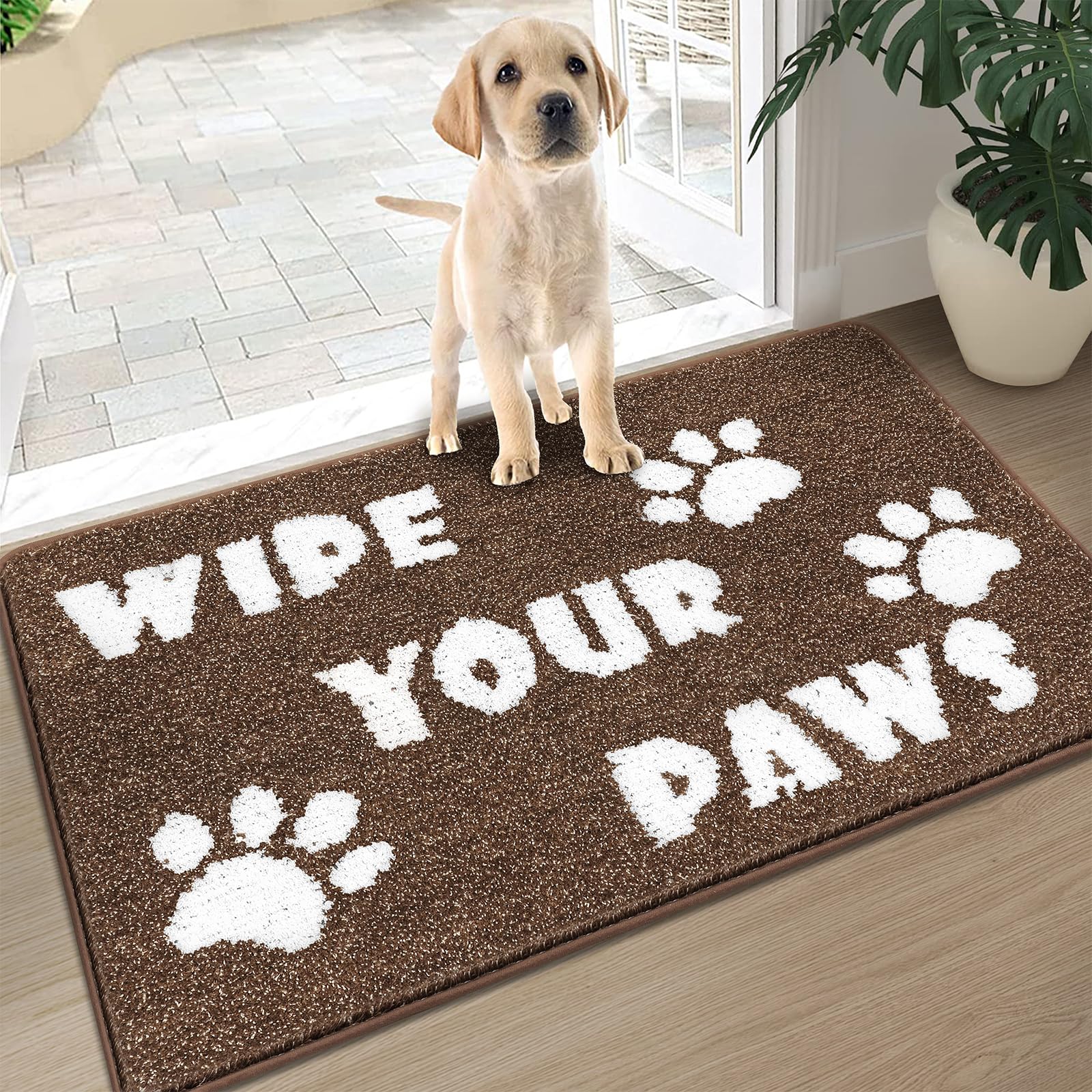 Enyhom Tapete grande para puerta de interior, 80 x 120 cm, tapete de entrada de perfil bajo, súper absorbente, antideslizante, tapete para puerta delantera, tapete para mascotas para perros en el