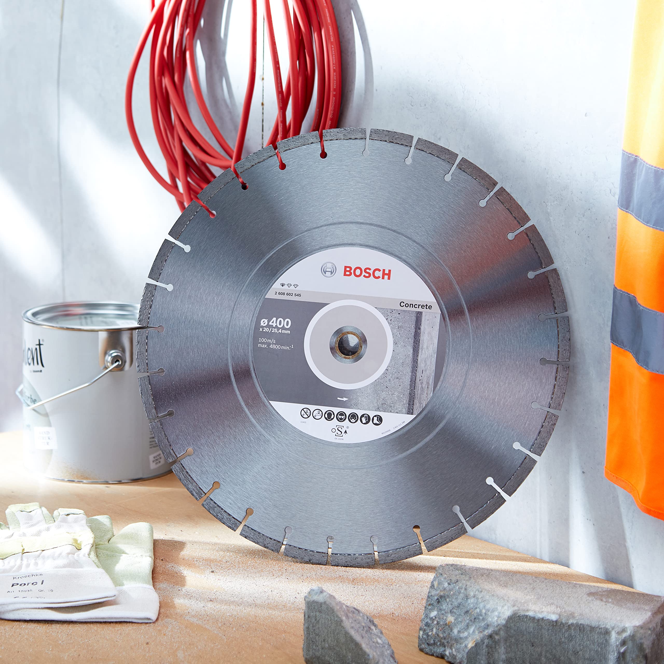 Bosch Professional 1 x Disco Tronzador de Diamante Standard for Concrete, para Hormigón, Hormigón Poroso, Ø 400 x 20/25.40 x 3.2 x 10 mm, Accesorios para Sierras de Mesa, Sierras a Gasolina