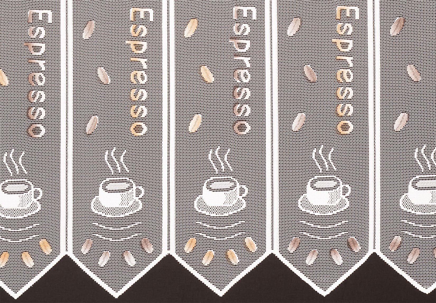 Scheibengardine Espresso 45x329 cm H/B weiß braun Creme Bistrogardine Vorhang Küche 1er Pack