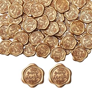 Yoption You're Invited Wax Seal Stickers - 100 Pack Envelope Seals - Self Adhesive Gold Stickers for Wedding, Party, Christmas