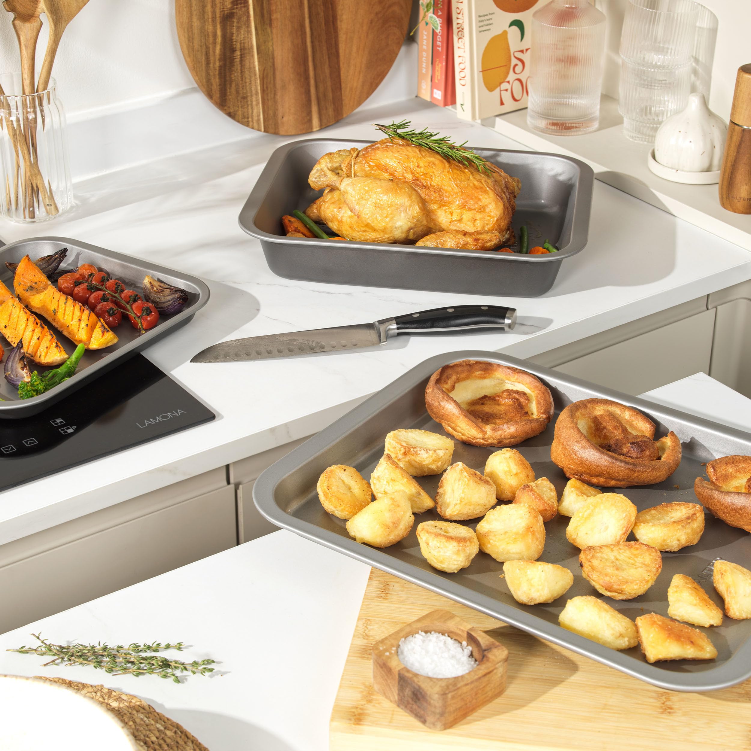 Salter Essentials 36 cm Roasting Tray, Non-Stick Coating, Rectangular Roaster, Dishwasher Safe, Easy to Clean, Made in The UK - Image 4
