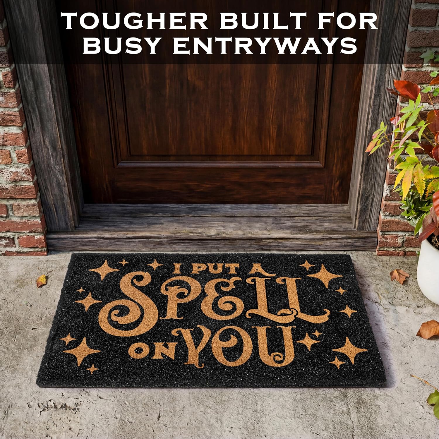 I Put a Spell on You Welcome Mat 30x17 Inch, Hocus Pocus Doormat Coir Fall