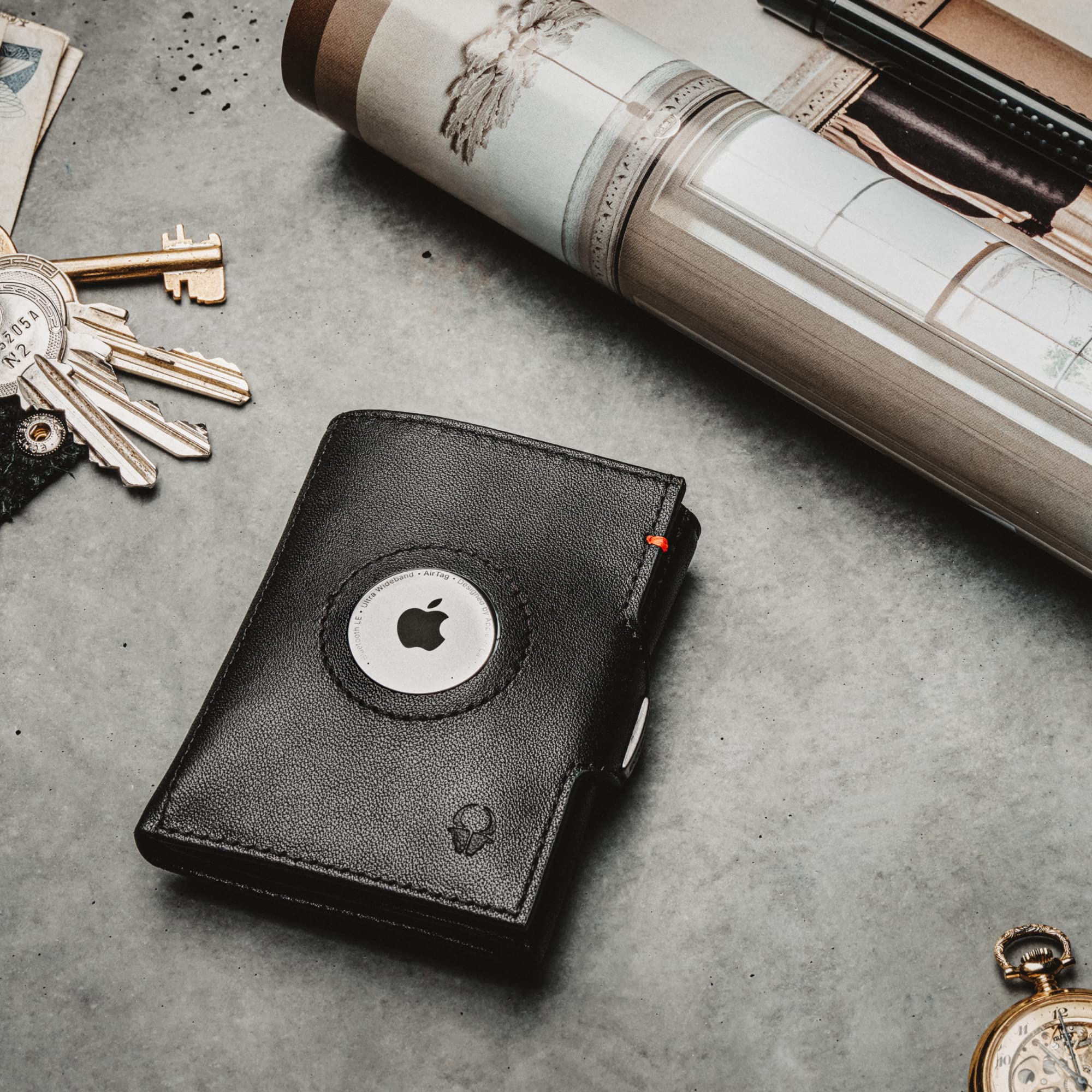 DONBOLSO Portafoglio Airtag per Uomo Piccolo Con Tasca Apple Airtag e Protezione RFID - Porta Carte di Credito Slim - Mini Portafoglio con Portamonete per Una Perfetta Organizzazione