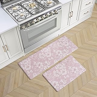 Laura Ashley - Anti-Fatigue Kitchen Mat, Iris Floral Design, Stain, Wate...