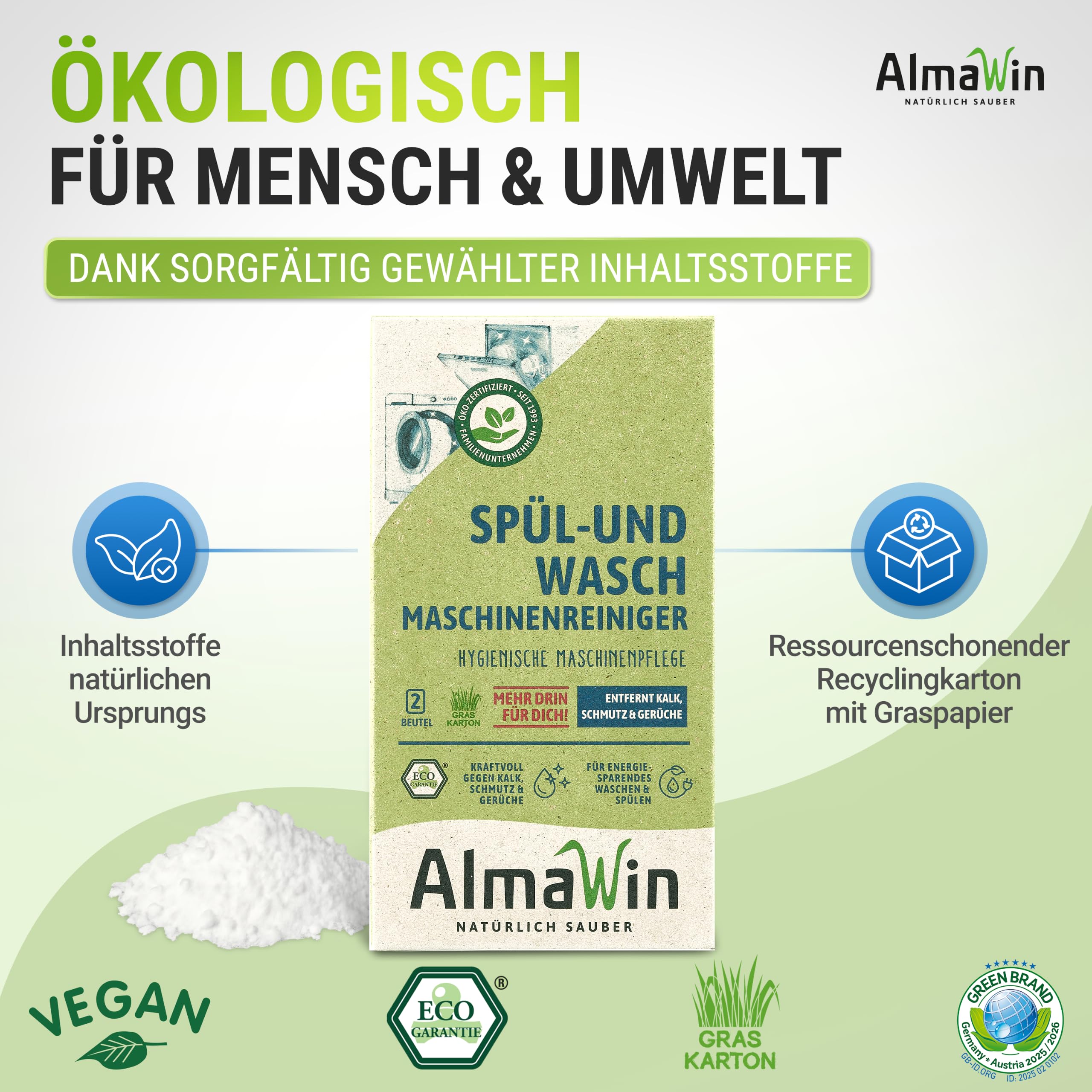 PROSZEK DO CZYSZCZENIA PRALEK I ZMYWAREK ECO 200 g - ALMAWIN