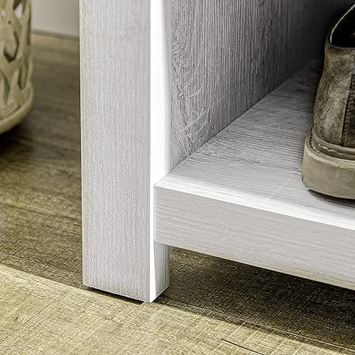 Miniatura 9 de HOMCOM Árbol de pasillo con banco de almacenamiento de zapatos banco de entrada con perchero árbol de abrigo con estantes ajustables para pasillo