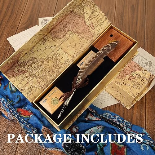 Miniatura 8 de GC QUILL Juego de pluma estilográfica y tinta de caligrafía, pluma con 5 puntas variadas y cartuchos de tinta, juego de caligrafía para