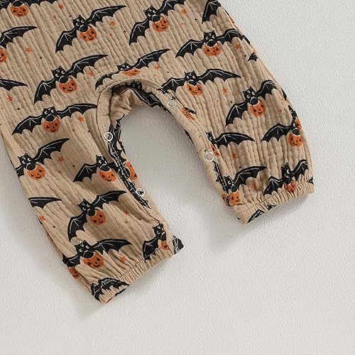 Miniatura 6 de FIOMVA Mameluco de manga larga para bebé recién nacido, niña y niño, disfraz de Halloween, mameluco de algodón y lino, ropa de otoño e invierno