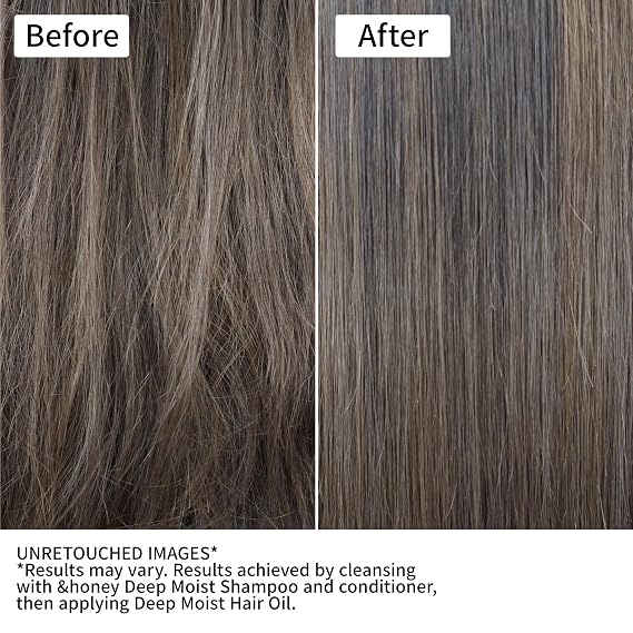 [Genuine Product] &honey Deep Moist Hair Oil 100mL/ 3.38 Oz Sulfate-Free Moisturizing Hair Oil for Dry Hair |Unique Blend of Honeys & Argan Oil for Shine, Hydrated Hair Japanese Hair Care