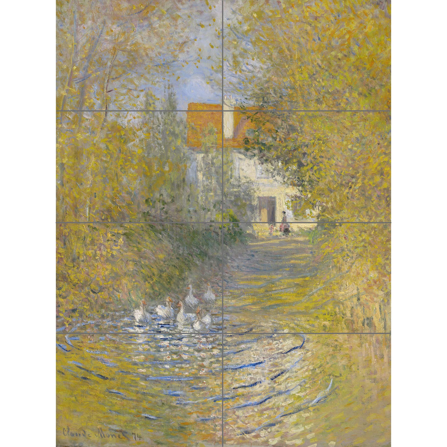 Artery8 Claude Monet The Geese Painting XL Giant Panel Poster (8 Sections)
