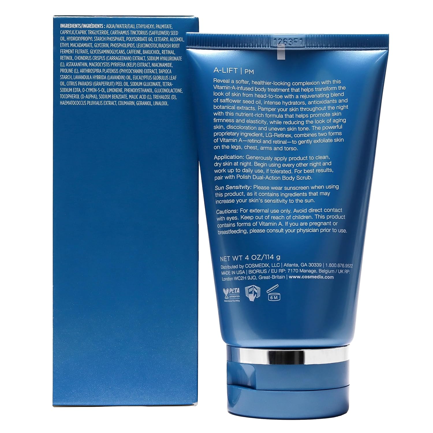 COSMEDIX A-Lift Overnight Vitamin A Body Treatment, 4 oz.