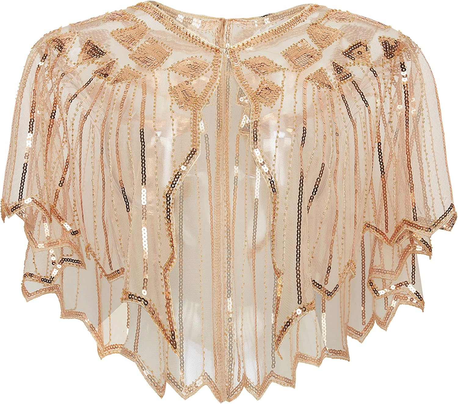 BABEYOND 1920s Shawl Wraps Sequin Beaded Evening Cape Bridal Shawl