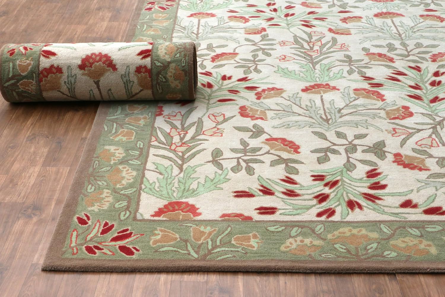 Handmade Adeline Multi Wool Tufted Rug – Elegant Antique Style Area Carpet for Living Room, Bedroom, and Dining Room Décor | All Charges are Included in The Final Price |