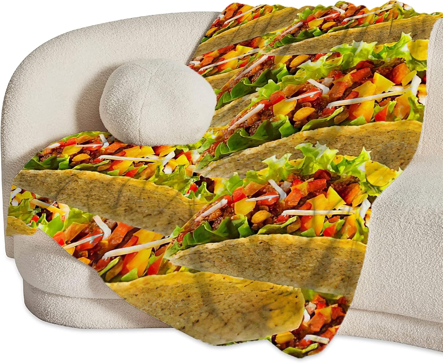 Taco Tuesday Throw Blankets - Fleece Cozy Throws, Warm Soft Fuzzy Plush Mexican Food Print Blanket for Sofa Bed Gifts for Taco Lovers Kids Men Women 80"x60"