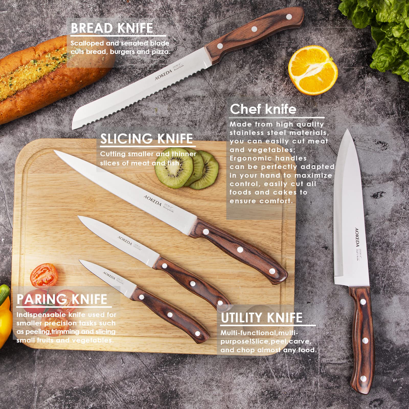 Amazon.com: AOKEDA 6-Piece Knife Set, Excellent Value