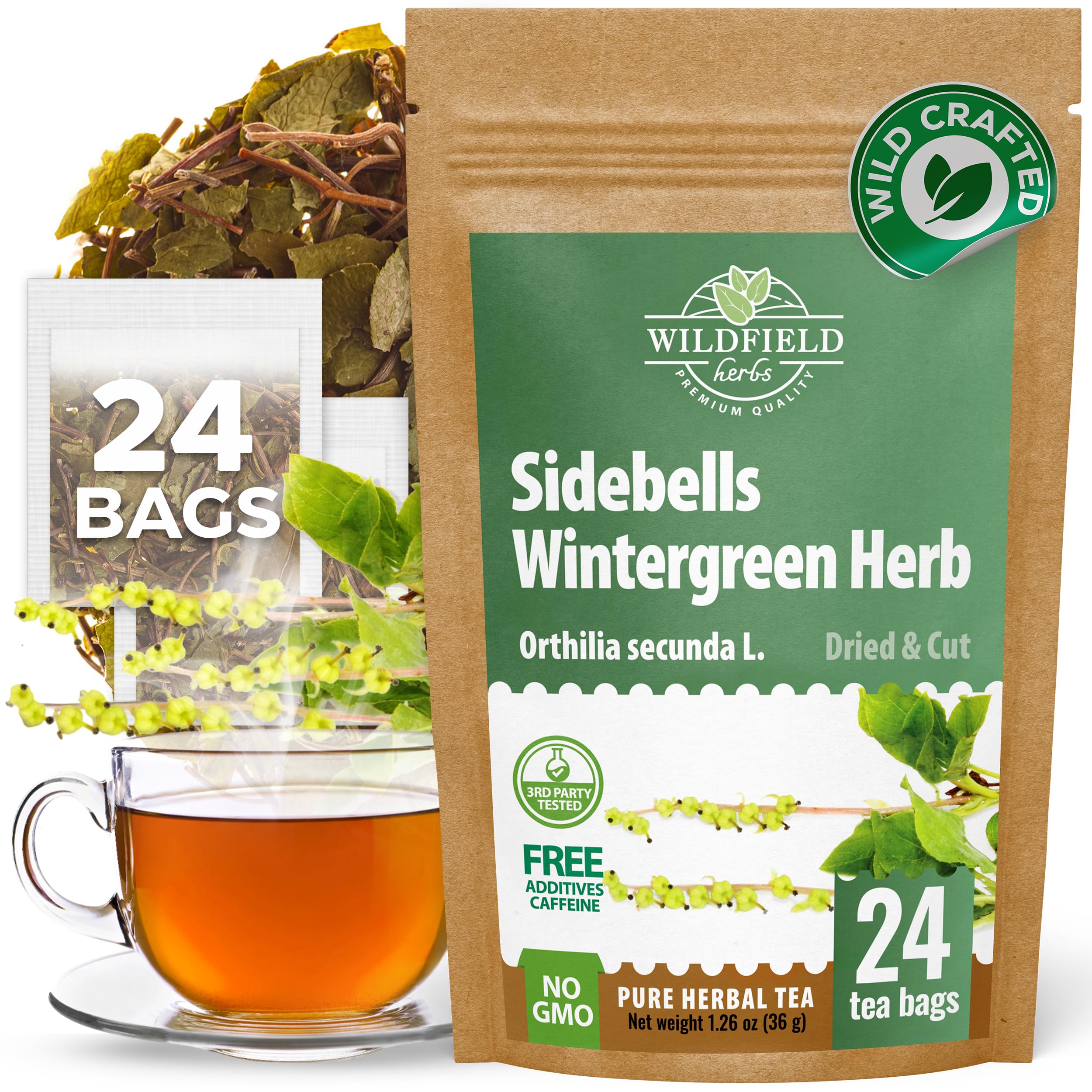 Amazon.com : 24 Bags Dried Cut Sidebells Wintergreen Herb Tea