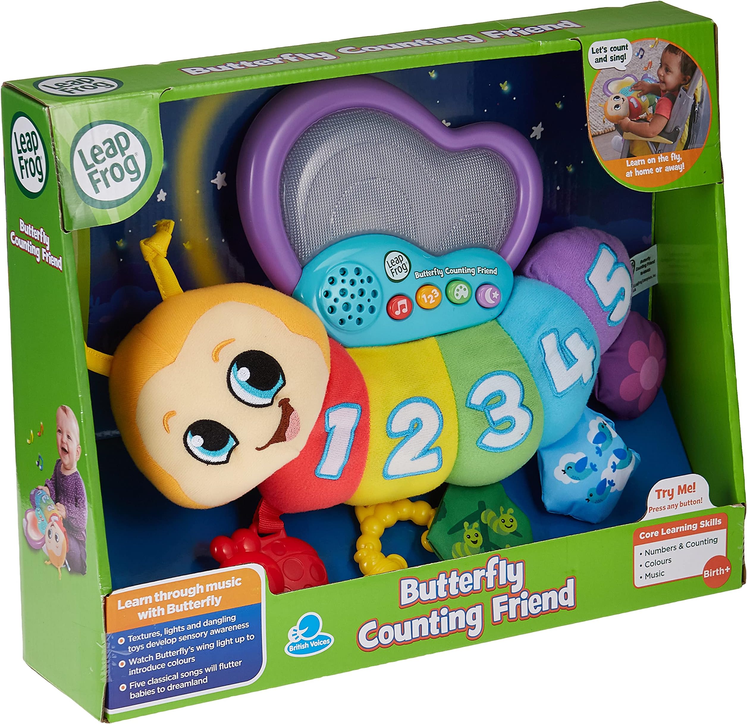 LeapFrog Butterfly Counting Friend Baby Toy | Baby Musical Toy with Sounds, Letters & Numbers | Interactive Educational Toy, Christmas Gifts and Stocking Fillers for Babies 1, 2+ Year Olds Boys,Girls