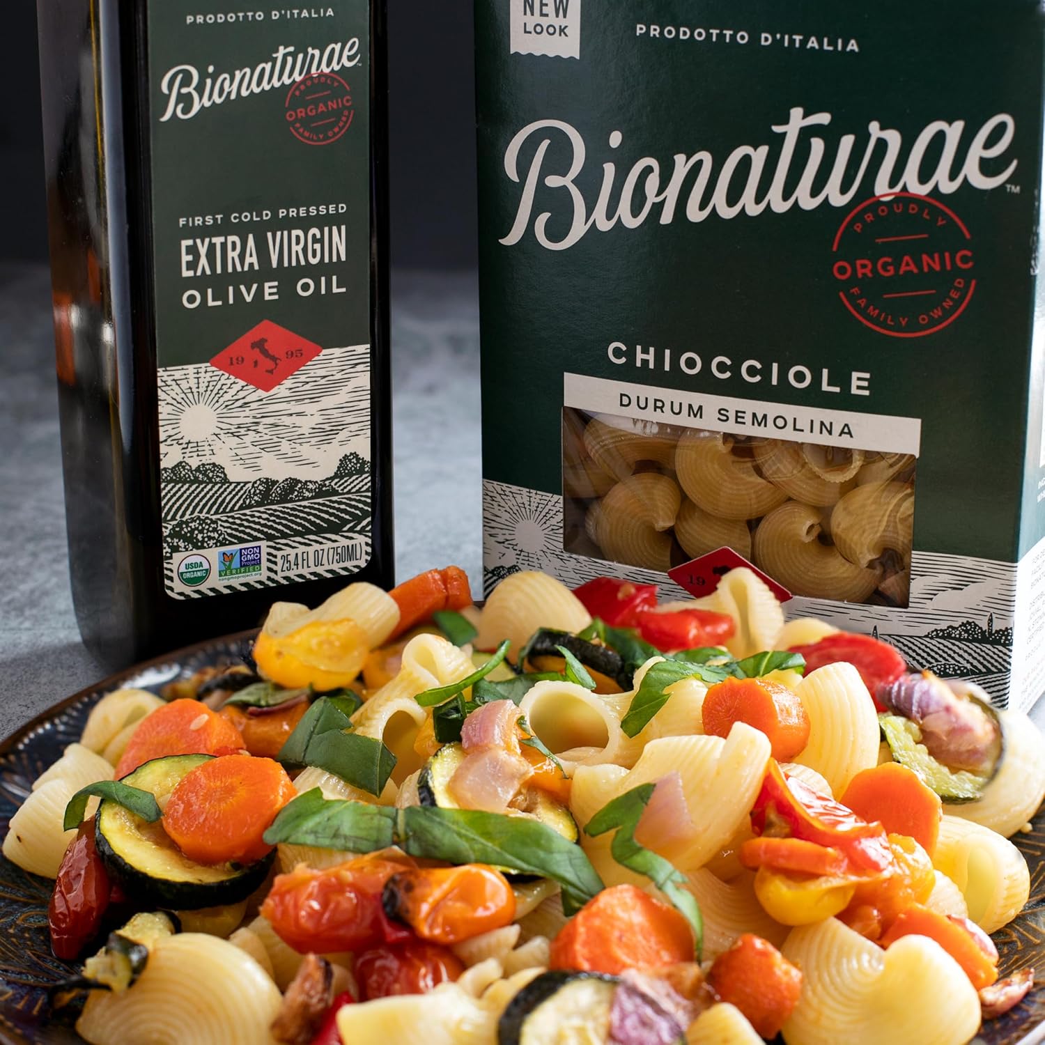 Bionaturae Chiocciole Pasta Noodles - Durum Semolina Pasta, Kosher, High Protein, Non-Gmo, Usda Certified, Durum Semolina Chiocciole, Chiocciole Pasta Organic, Crafted In Italy - 16 Oz, 6 Pack