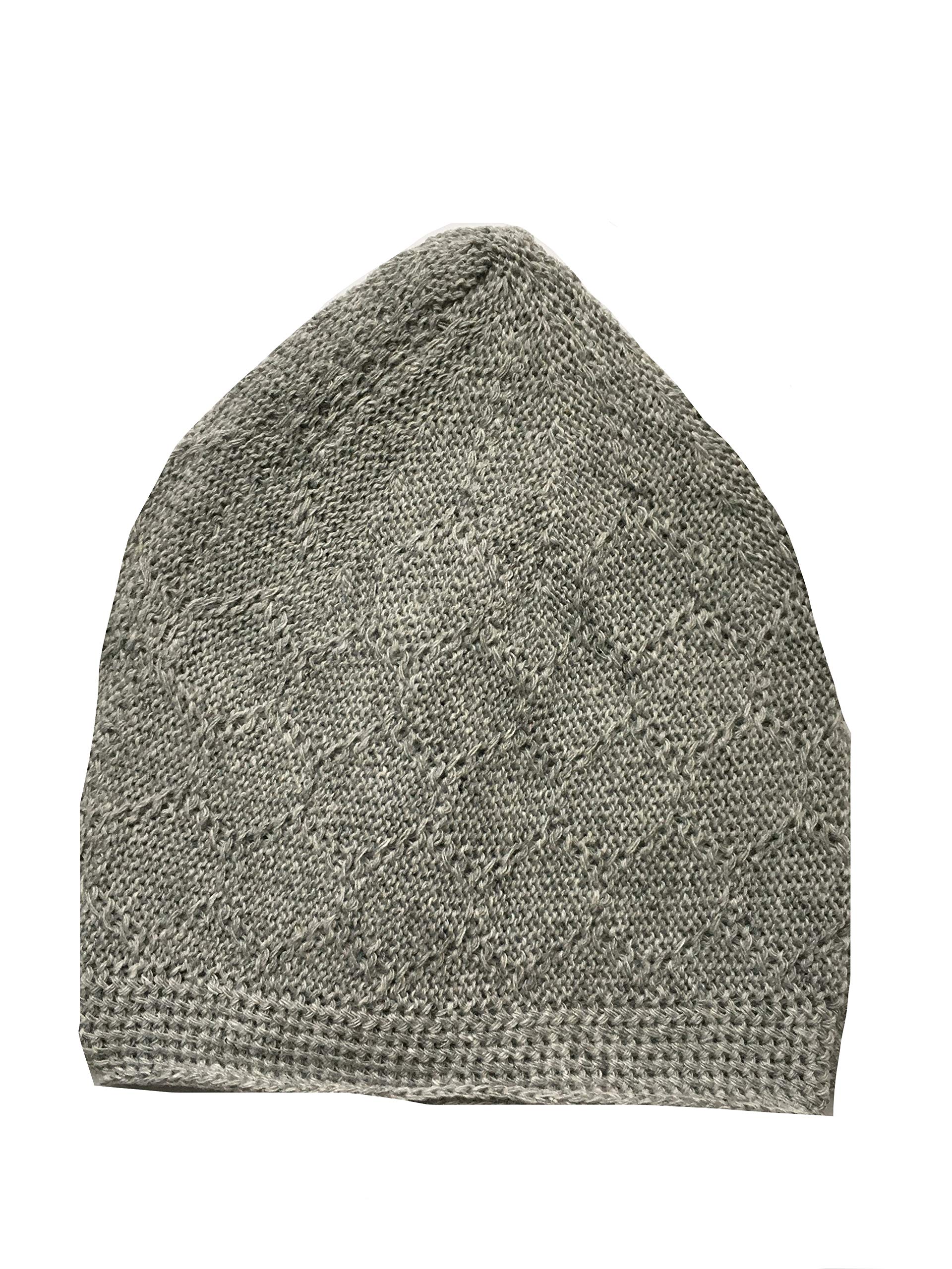 Shi Boutique Men's Light Grey Boys Kufi Koofi Skull Cap Islamic Muslim Prayer Hat Headwear In 4 Colours (Light Grey)