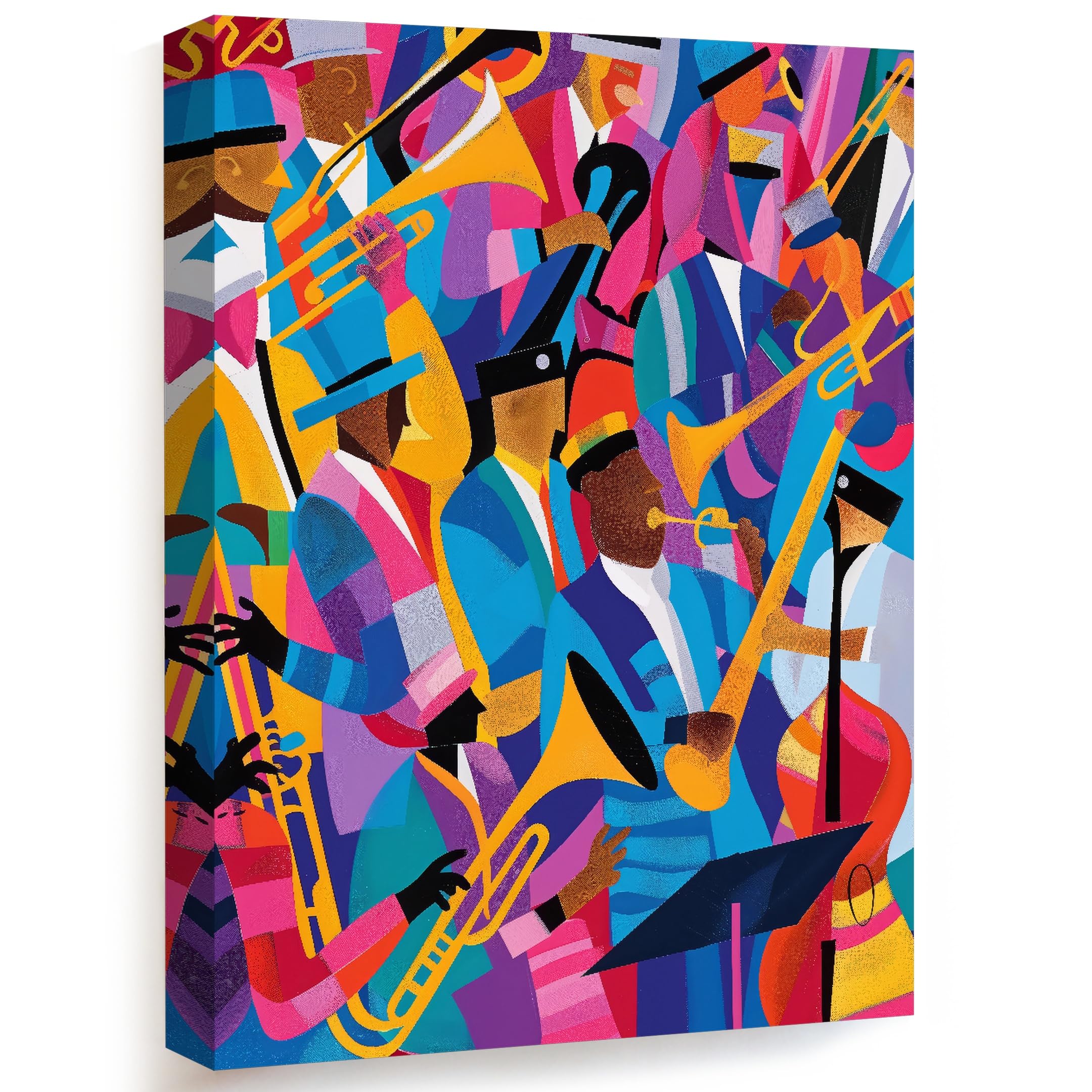 Wallbuddy Stampa Artistica Astratta di una Ban (30 x 40 cm, Tela su telaio)