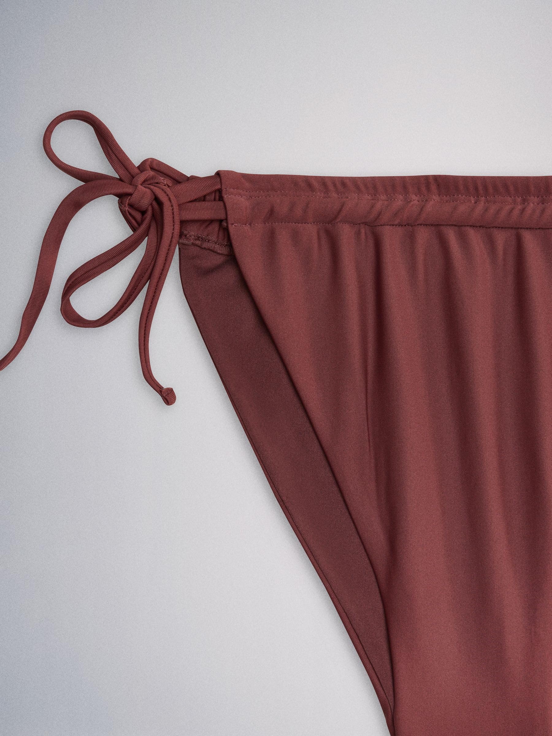 THE SET Donne Confezione da 3 di Slip Bikini sgambati | Adulto, con laccetto, High Leg, Mid Rise, Pull On