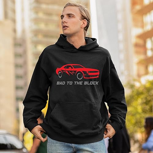 Miniatura 3 de Tee Hunt Dodge Challenger SRT Demon Sudadera con capucha American Muscle Car Hemi, Negro -
