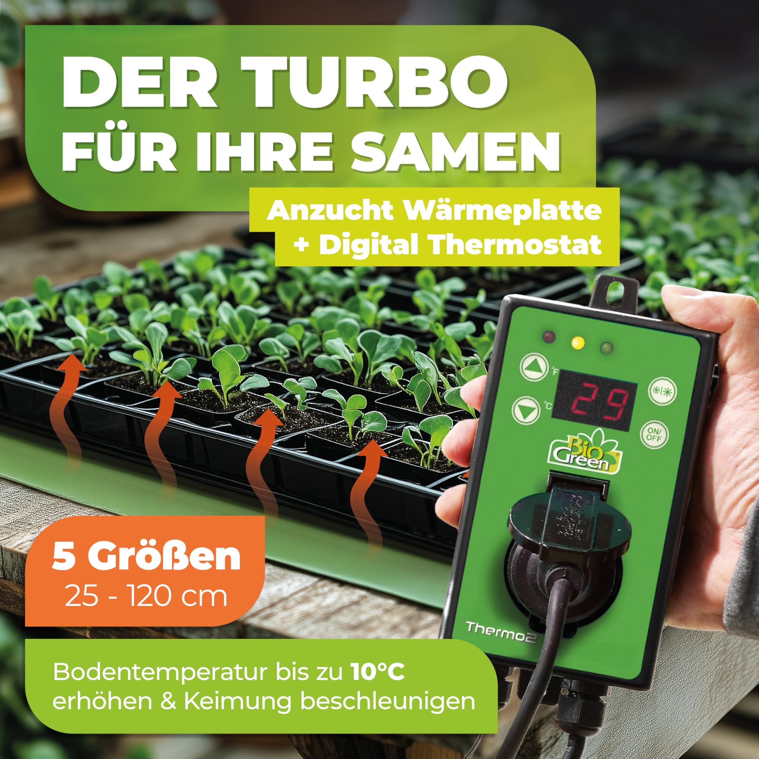 Tappetino Riscaldante Bio Green - 40x65 Cm, Per Germinazione Piante, Flessibile E Arrotolabile - Foto 3