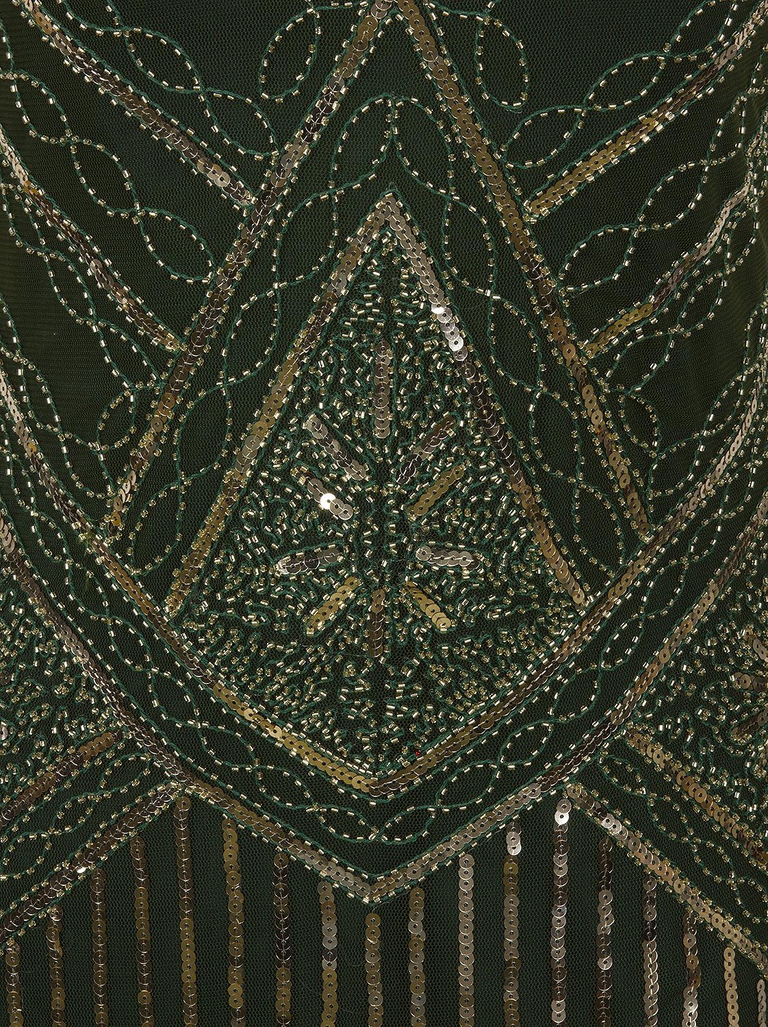 Vijiv Women's 1920s Gastby Inspired Sequined Embellished Fringed Flapper Dress - Image 5