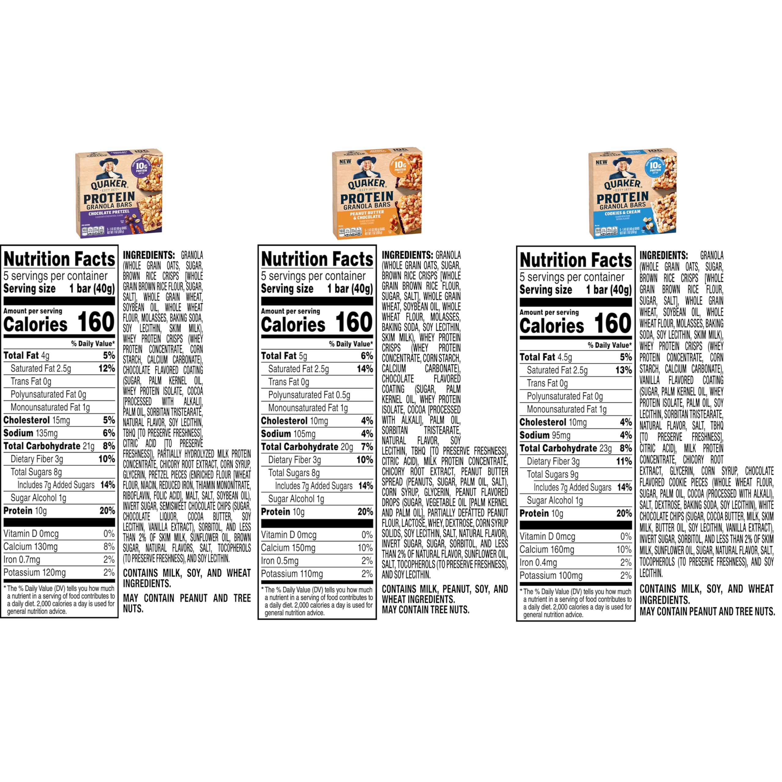 Quaker Protein Granola Bars, Variety Pack, 1.41 oz Bars, (20 Pack) 10g Protein — Amazon image 2