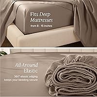 Vista 35 de Bare Home 100% Organic Cotton Sateen Fitted Sheet - Smooth Sateen Weave - Breathable & Cooling - Hotel Luxury - Durable Fitted Sheet - Deep Pocket