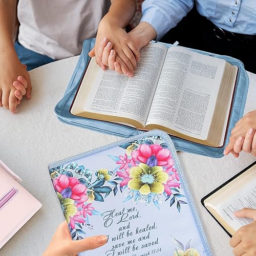 Miniatura 7 de DEHITE Funda para la Biblia para mujer, bolsa de transporte para la Biblia, tamaño grande y mediano, se adapta a libros de 10.1 x 7 x 1.9 pulgadas,
