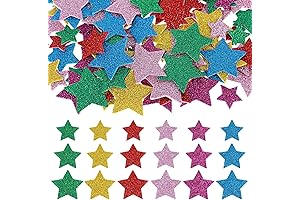 Giantree Glitter Foam Star Stickers for Kids' Crafts, Home Decor, and Party Supplies