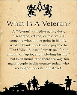What Is A Veteran - Inspiring Patriotic Wall Art Sign, This Ready to Frame USA Military Silhouette Poster Print Is An Idea...