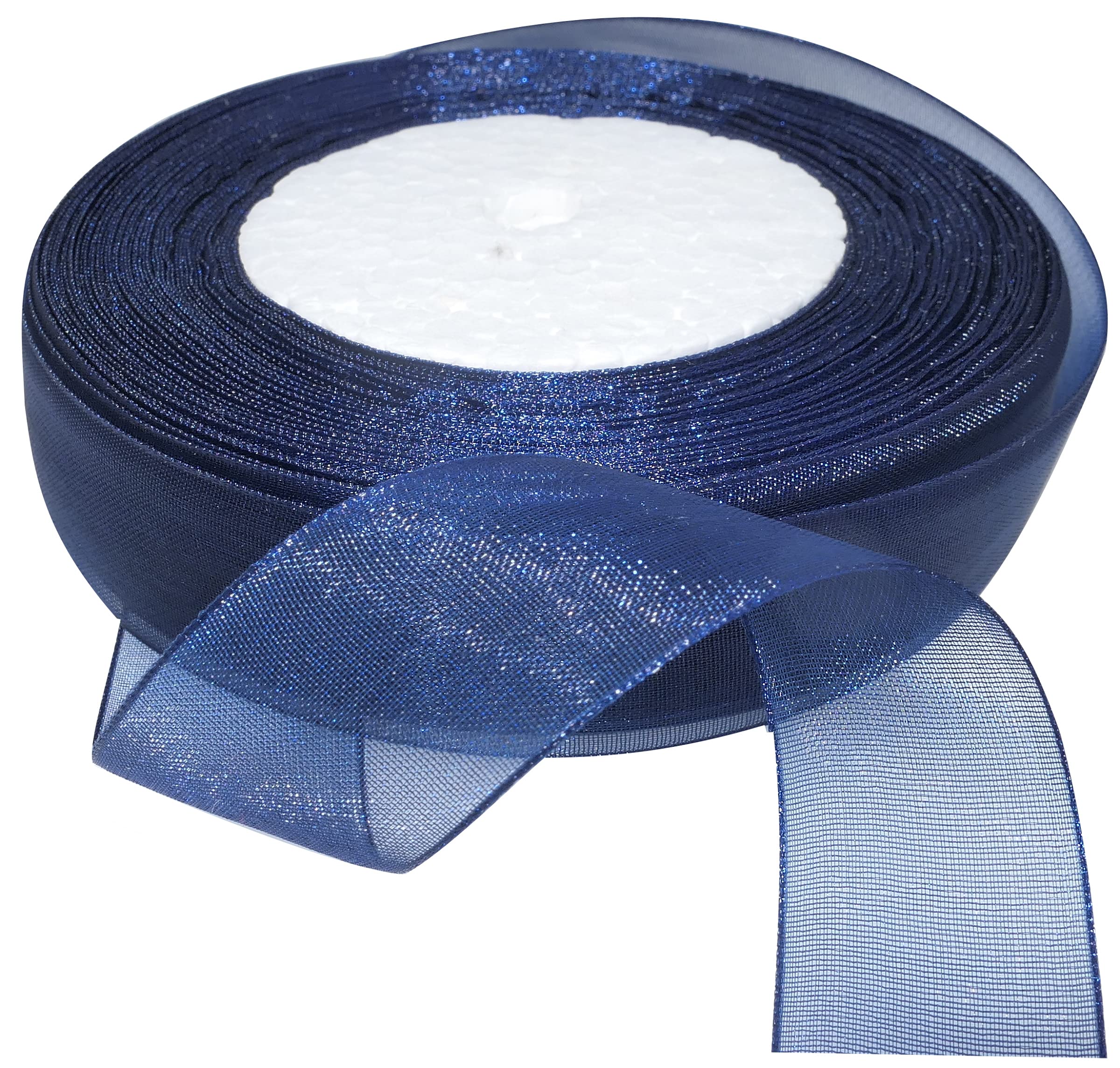 4 Rotoli Di Nastro In Organza E Chiffon, 45m X 25mm, Colori Blu, Per Regali, Decorazioni Fai Da Te E Confezioni Regalo