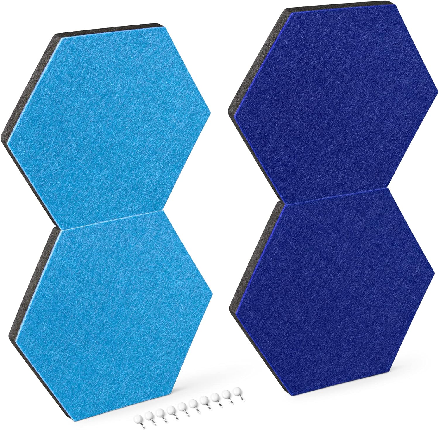 Navaris Felt Memo Board 4x Pieces Decorative Hexagon Notice Boards