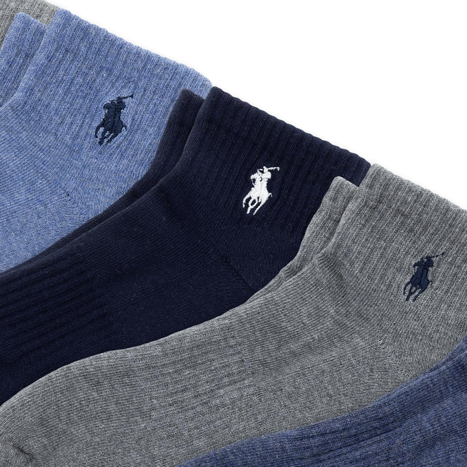POLO RALPH LAUREN Boys' Solid Quarter Crew Socks, 6 Pack