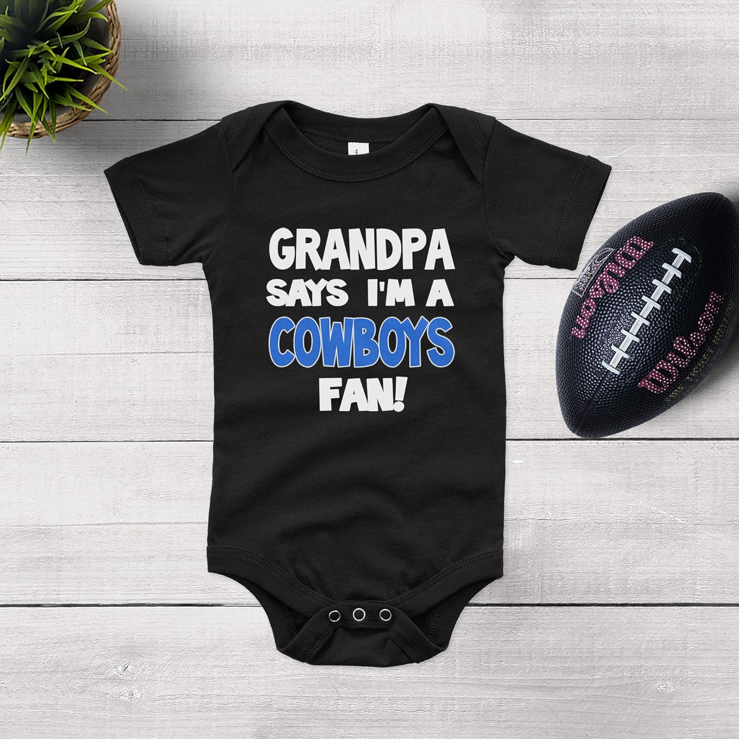 NanyCrafts' Grandpa Says I'm a Cowboys Fan Baby Bodysuit, Baby Cowboys Fan - Image 4