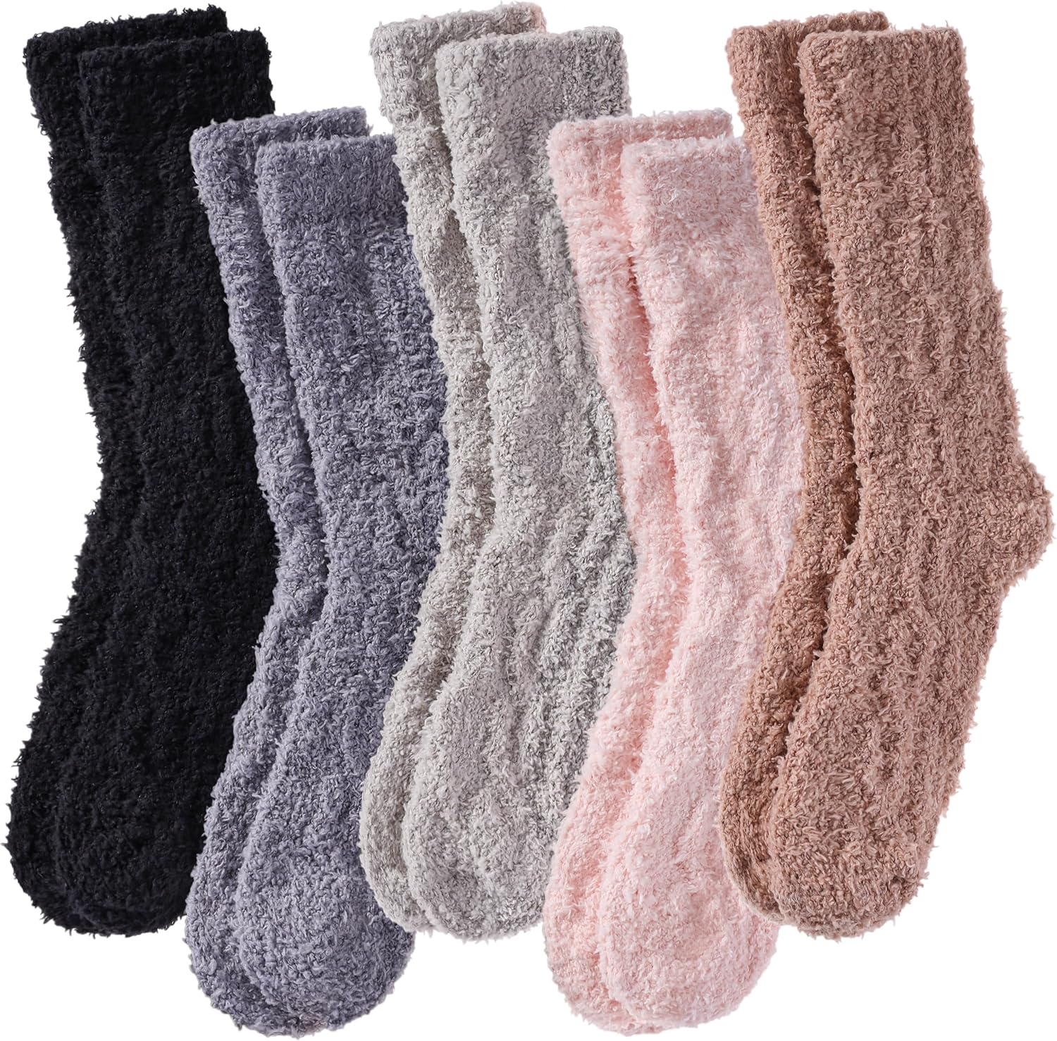 LANLEO Fuzzy Socks for Women Soft Cozy Fluffy Slipper Winter Warm Microfiber Plush Sleeping Socks