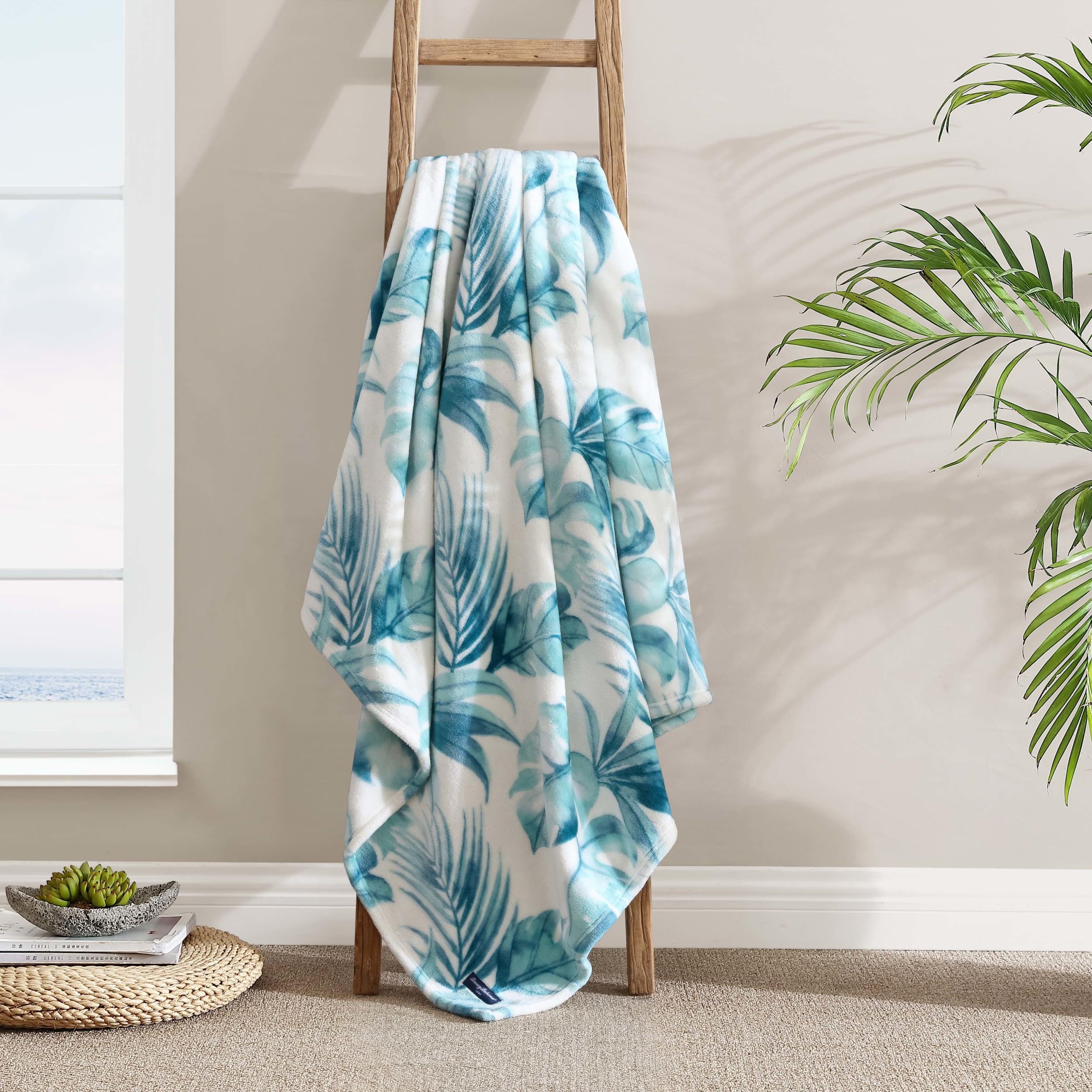 Tommy Bahama - Throw Blanket, Plush Fleece Bedding, Tropical Home Decor for Bed or Couch (Waimea Bay Green, 50" x 70") - Image 2