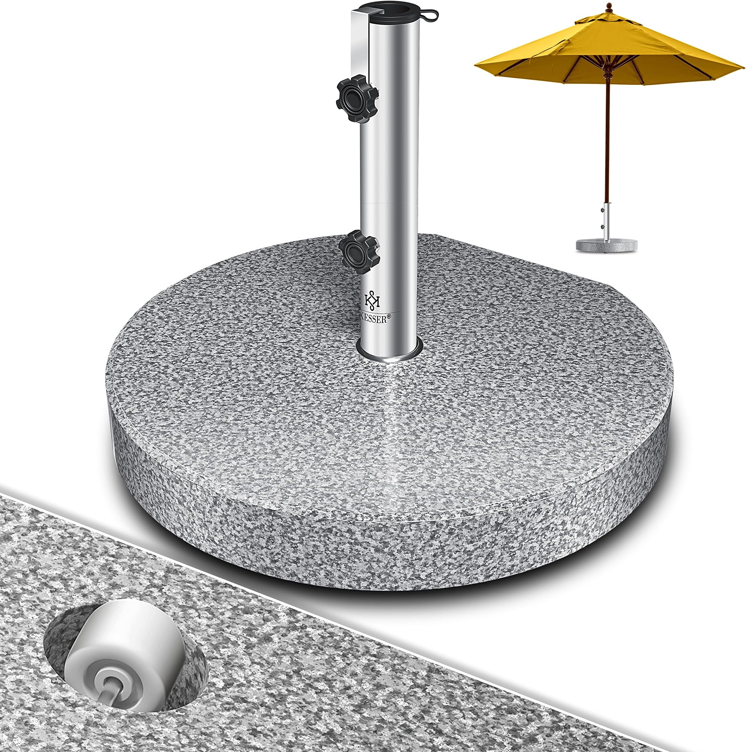 Lalafancy Sonnenschirm Halterung Boden - Edelstahl Standrohr Mit 3 Reduzierringen 32/38/48mm