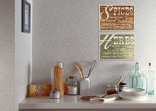 Miniatura 2 de Stupell - Placa de pared de cocina verde con diseño de hierbas y palabras para decoración del hogar, 10 x 0.5 x 15 pulgadas, fabricada con orgullo