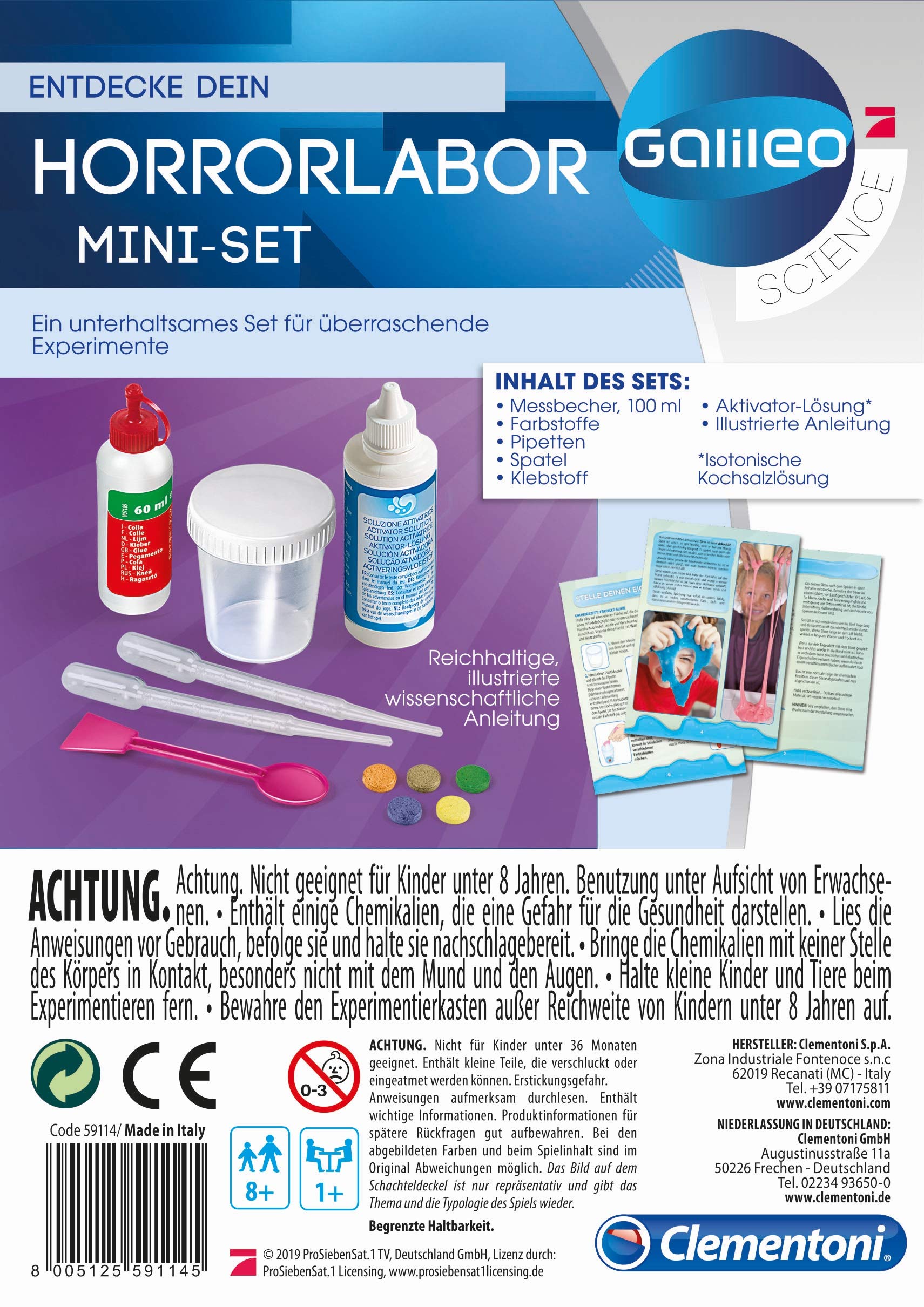Clementoni Galileo Lab Scienza Sotto 0° - Kit Esperimenti Per Bambini 8+ Anni, Per Fare Gelati E Ghiaccioli