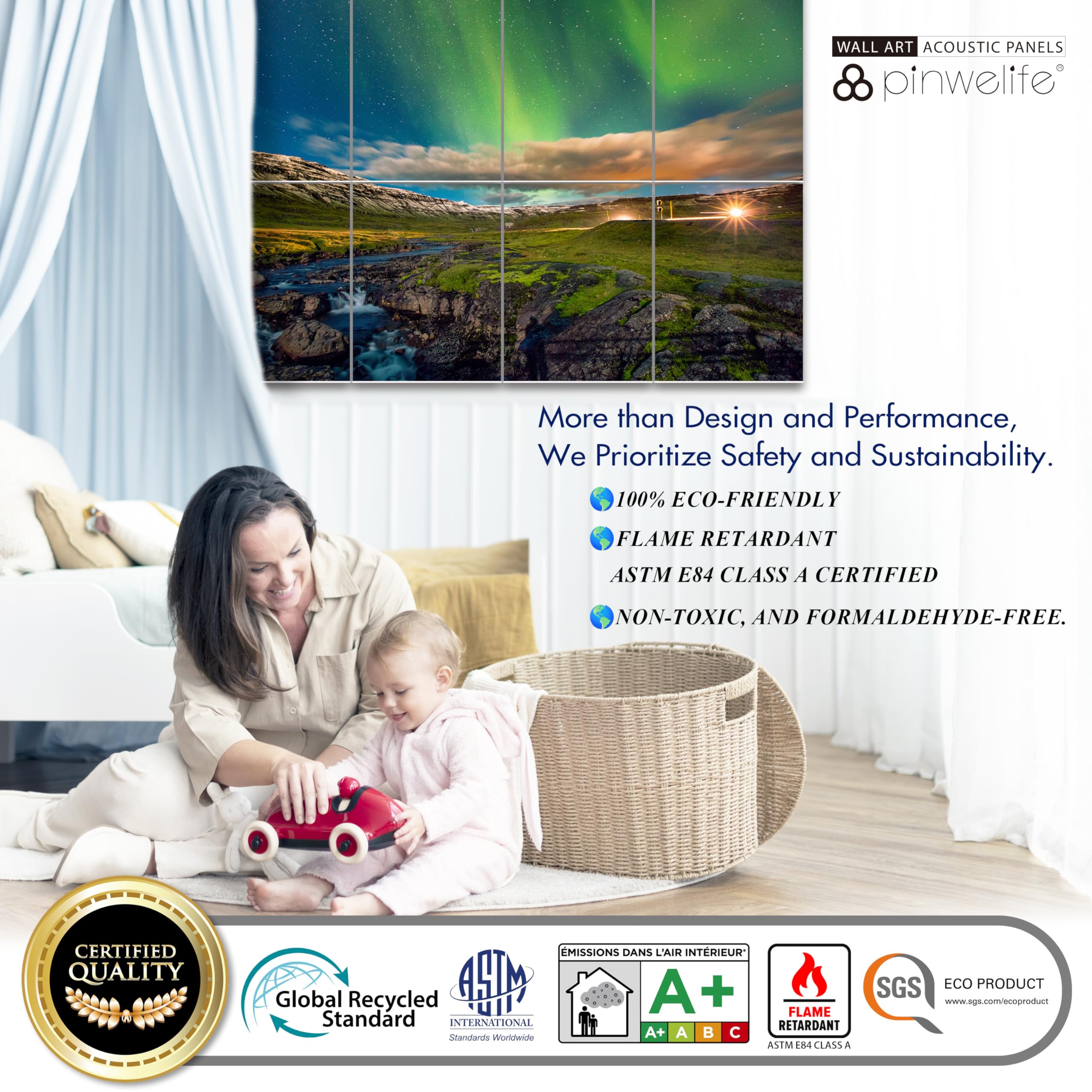 PINWELIFE® Wall Art Acoustic Panels, Sound Proof Absorbing Panels for Home/Office, Decorative Absorbing Dampening - Image 4