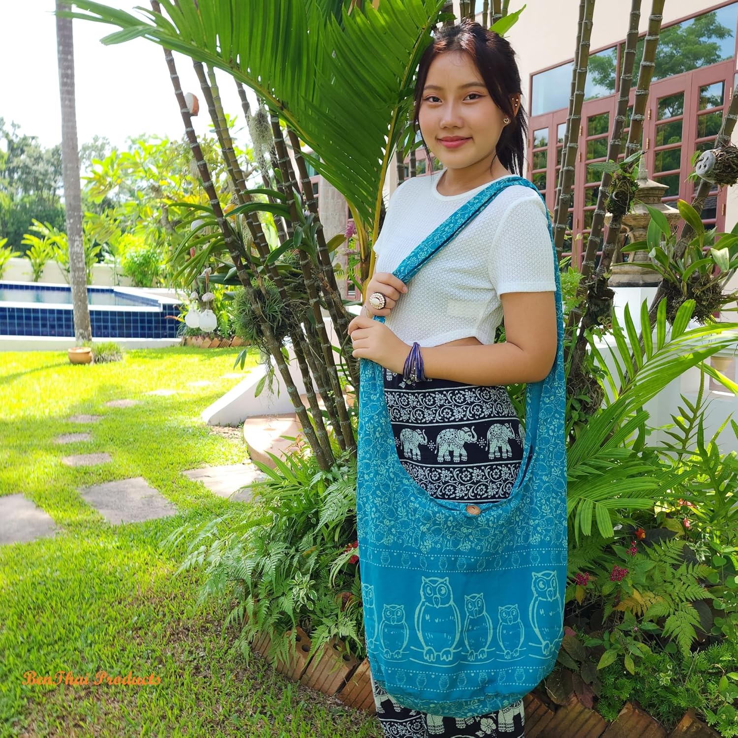 BTP! Owl Hippie Boho Sling Crossbody Bag Shoulder Messenger Purse Large - Image 2