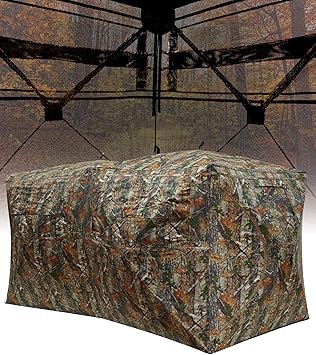 Hunting Blind, Pop Up Ground Blinds with 270° See Through Windows and Silent Magnetic Door, Lightweight for Outdoor Hunting