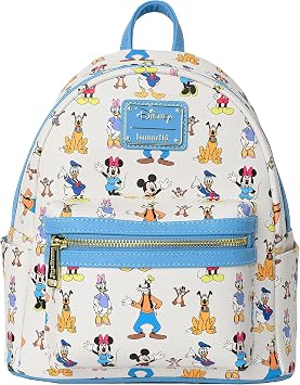 Loungefly Disney Womens Mini Backpack Mickey Minnie Mouse Forward Backward Blue