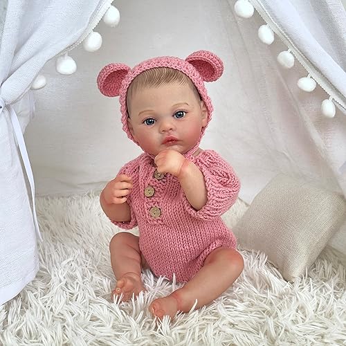 Miniatura 2 de RXDOLL Muñecas de bebé recién nacidas realistas de 19 pulgadas, muñecas de bebé de la vida real, muñeca de bebé con peso, piel suave, tamaño real,