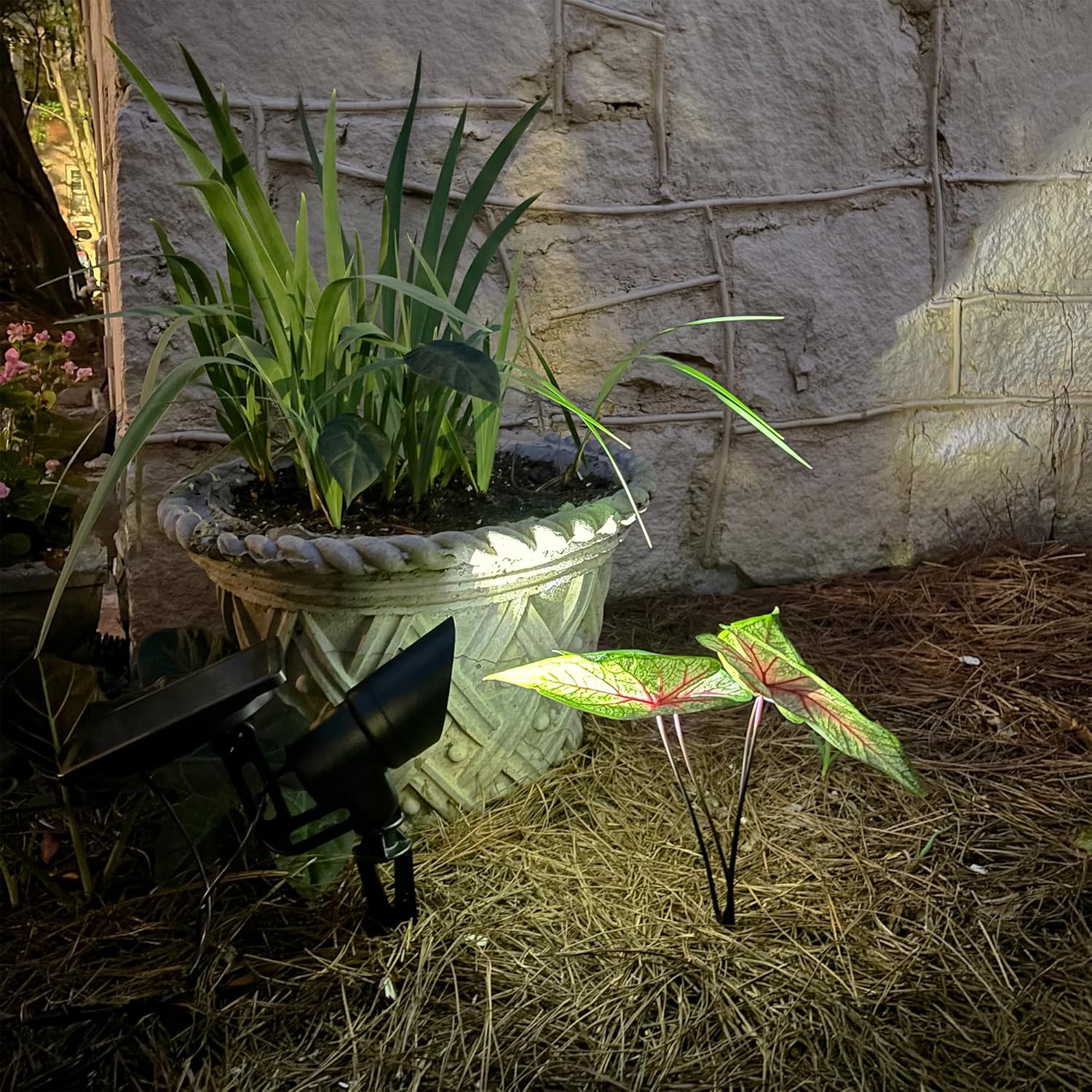 Gama Sonic Tri-Color Progressive Solar LED Spotlight with 100 Lumens, Outdoor Black Cast Aluminum, 3000K/4000K/5000K with Detachable Solar Panel (103i90090)