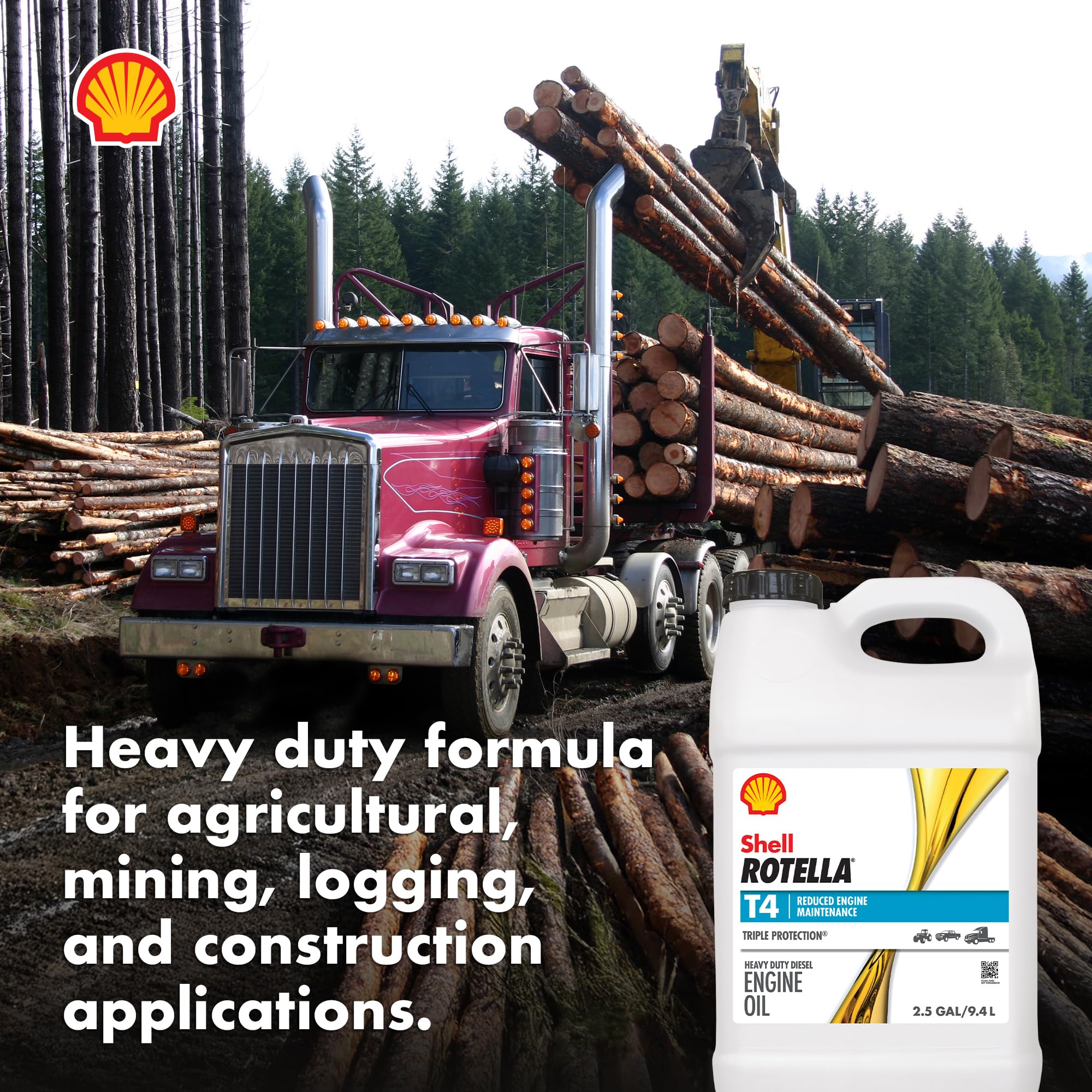 Shell Rotella T4 Triple Protection 15W-40 Diesel Engine Oil 2.5 Gallon product thumbnail 6