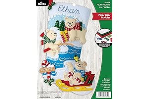 Bucilla Felt Applique 18" Stocking Making Kit: Polar Bear Buddies